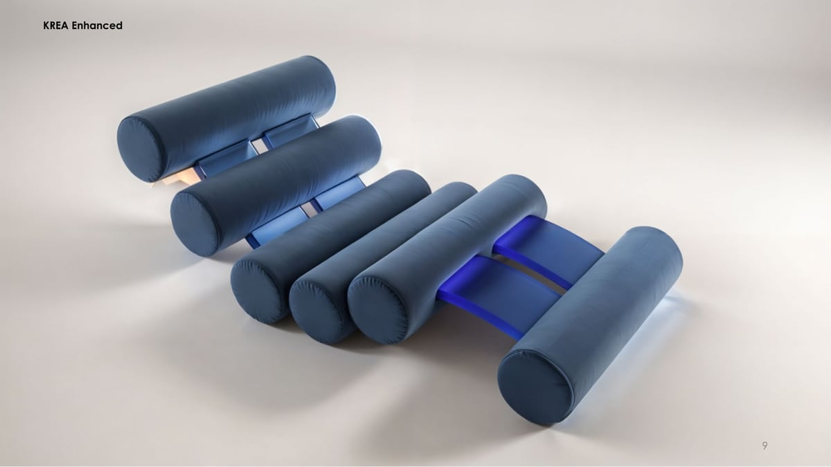 Blue-grey KREA enhanced chaise render